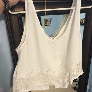 White crop top tank